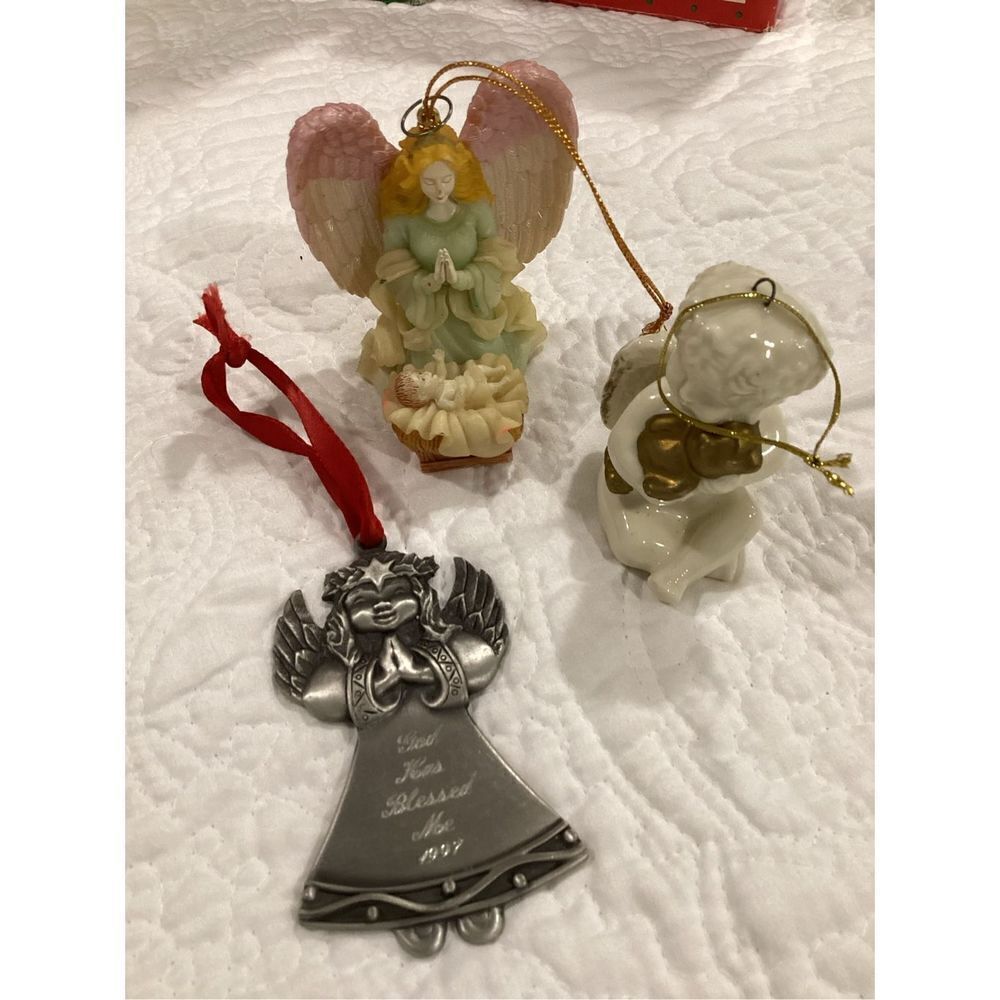 3 Vintage Angel Ornaments
